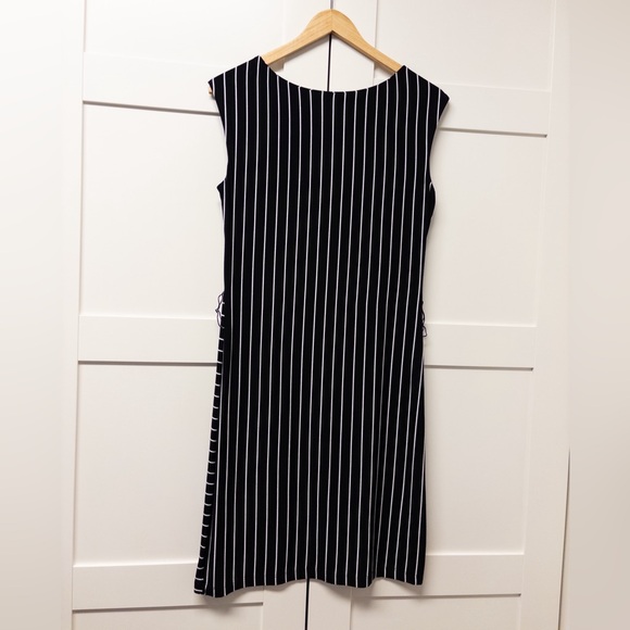 Calvin Klein Cotton Stretch Black and White Striped Dress Women’s Size 6 - Picture 2 of 4